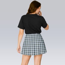 ScotsTee Shop Scottish Bell of the Borders Ancient Tartan Plaid Pleated Mini Skirt