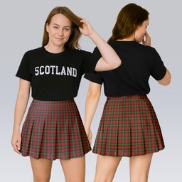 ScotsTee Shop Scottish Blackstock Red Dress Tartan Plaid Pleated Mini Skirt