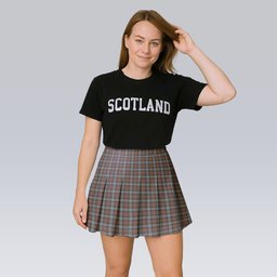 ScotsTee Shop Scottish Fergusson Weathered Tartan Plaid Pleated Mini Skirt