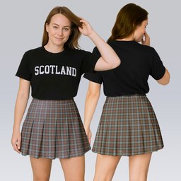 ScotsTee Shop Scottish Fergusson Weathered Tartan Plaid Pleated Mini Skirt