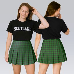 ScotsTee Shop Scottish Fife District Tartan Plaid Pleated Mini Skirt
