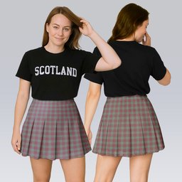 ScotsTee Shop Scottish Gregor Hunting Ancient Tartan Plaid Pleated Mini Skirt