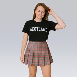 ScotsTee Shop Scottish MacAlister Ancient Clan Tartan Plaid Pleated Mini Skirt