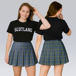 ScotsTee Shop Scottish MacNeacail Hunting Tartan Plaid Pleated Mini Skirt