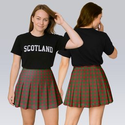 ScotsTee Shop Scottish Moncreiffe Tartan Plaid Pleated Mini Skirt