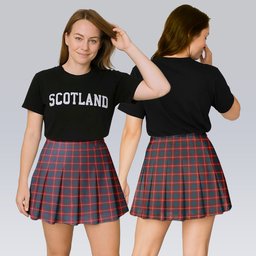 ScotsTee Shop Scottish Nicolson of Lewis Tartan Plaid Pleated Mini Skirt