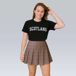 ScotsTee Shop Scottish Russell USA Ancient Tartan Plaid Pleated Mini Skirt