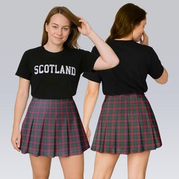 ScotsTee Shop Scottish Rattray of Lude Tartan Plaid Pleated Mini Skirt