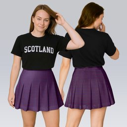 ScotsTee Shop Scottish Nithsdale Dalgliesh Tartan Plaid Pleated Mini Skirt