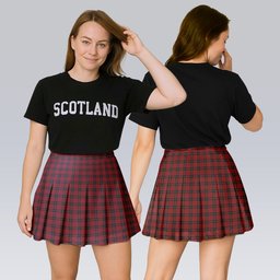 ScotsTee Shop Scottish MacSwan Tartan Plaid Pleated Mini Skirt