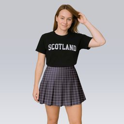 ScotsTee Shop Scottish Navy Dress Blue Tartan Plaid Pleated Mini Skirt