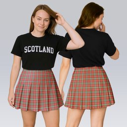 ScotsTee Shop Scottish Ogilvie (Ogilvy) Ancient Tartan Plaid Pleated Mini Skirt