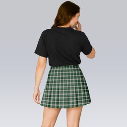 ScotsTee Shop Scottish McCandlish Arisaid Green Tartan Plaid Pleated Mini Skirt