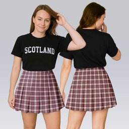 ScotsTee Shop Scottish McFarland Dress Modern Tartan Plaid Pleated Mini Skirt