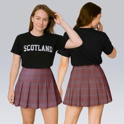 ScotsTee Shop Scottish Murray of Polmaise Tartan Plaid Pleated Mini Skirt