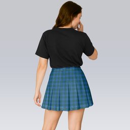 ScotsTee Shop Scottish Sutherland Hunting Modern Tartan Plaid Pleated Mini Skirt