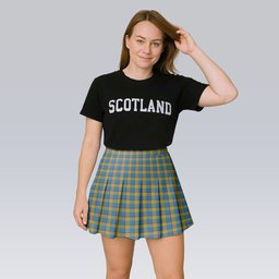 ScotsTee Shop Scottish Oliver Dress Pink Tartan Plaid Pleated Mini Skirt
