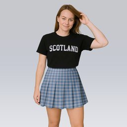 ScotsTee Shop Scottish Menzies Dress Blue & White Tartan Plaid Pleated Mini Skirt