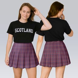 ScotsTee Shop Scottish Ruxton Hunting Tartan Plaid Pleated Mini Skirt