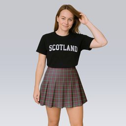 ScotsTee Shop Scottish Moray of Abercairny Tartan Plaid Pleated Mini Skirt