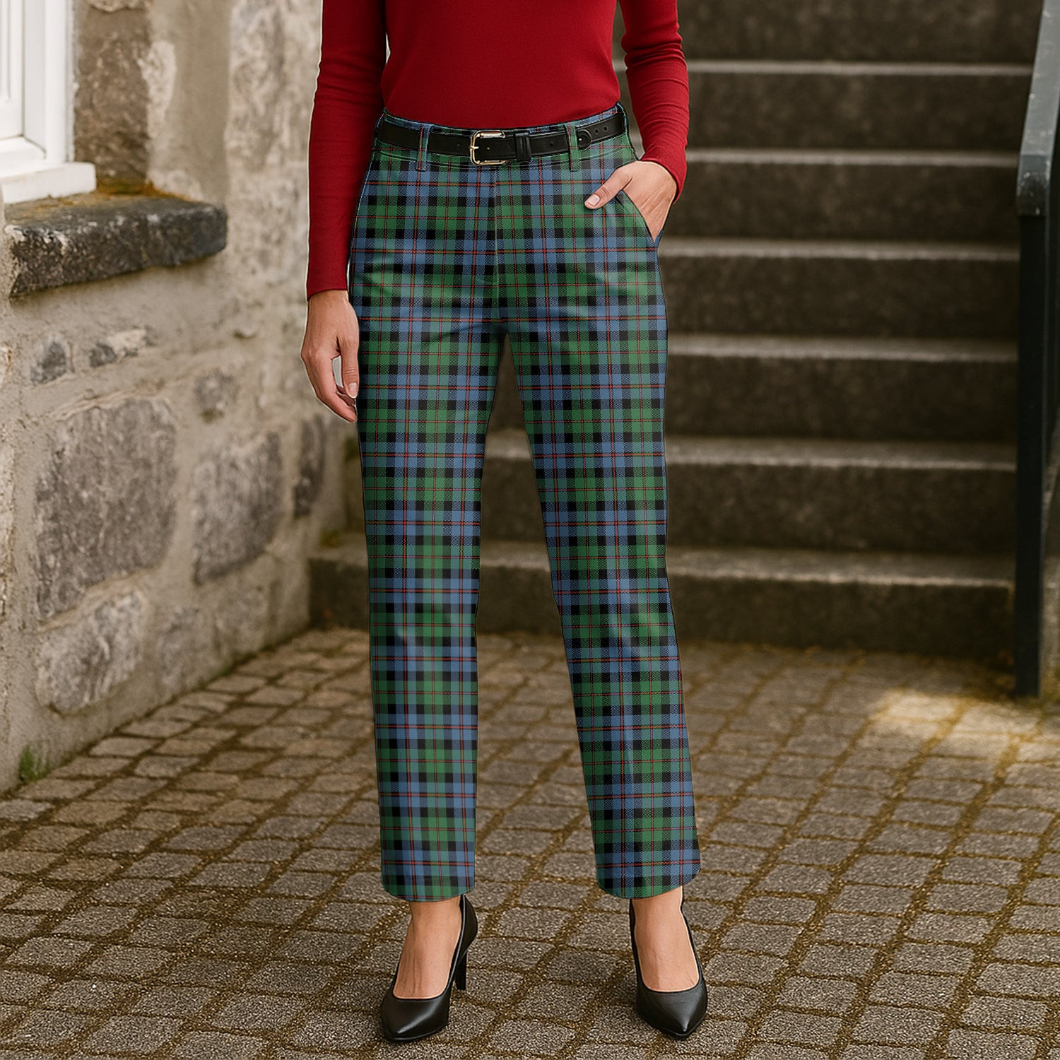ScotsTee Shop Scottish Black Watch Coarse Kilt Ancient Women's Tartan Trousers Ladies' Plaid Pants