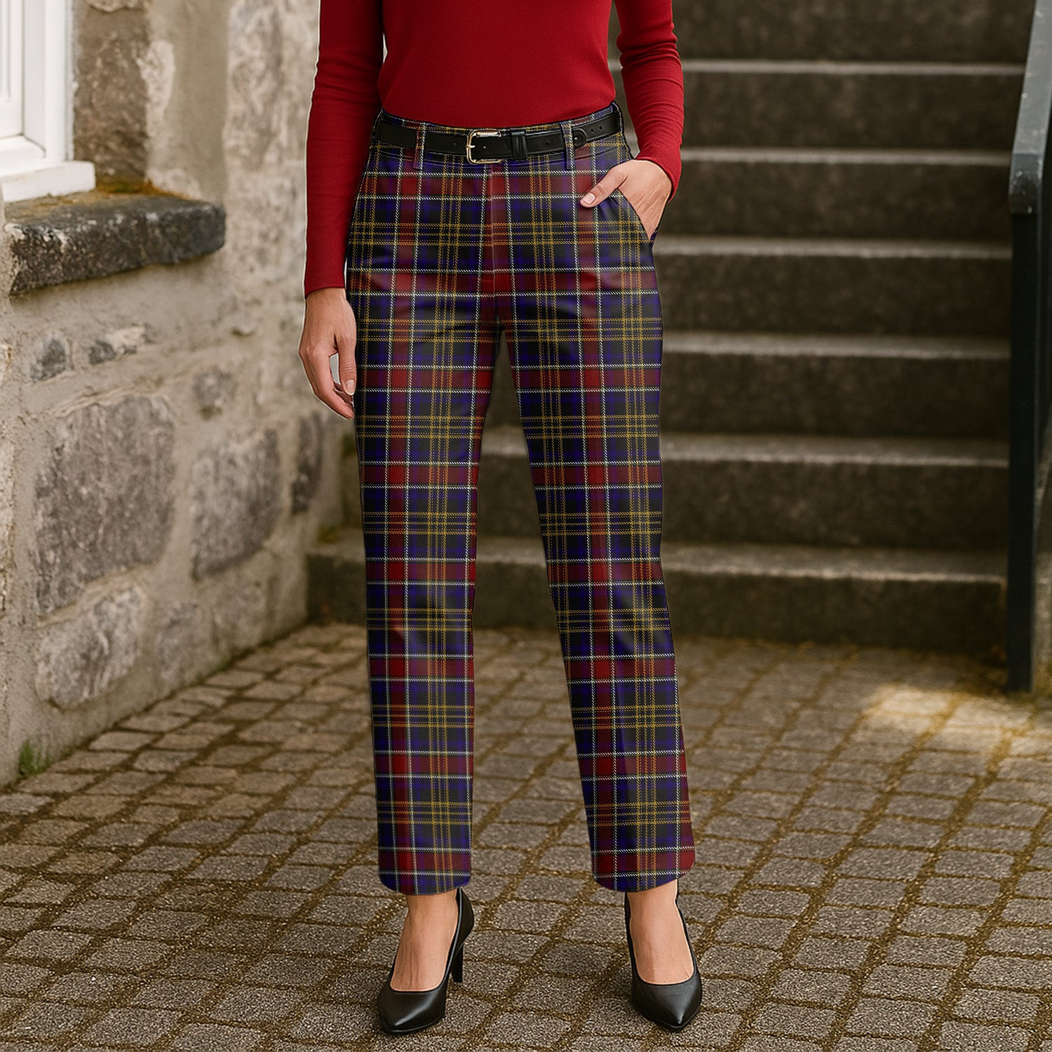ScotsTee Shop Scottish Ruxton Women's Tartan Trousers Ladies' Plaid Pants