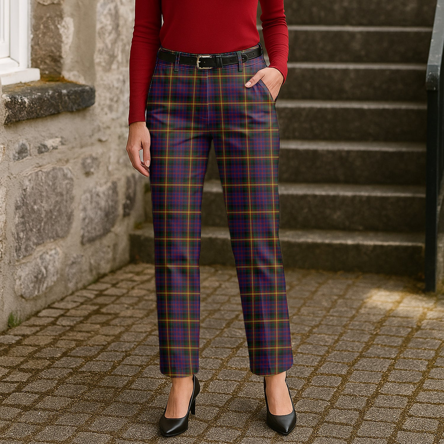 ScotsTee Shop Scottish MacSporran Women's Tartan Trousers Ladies' Plaid Pants
