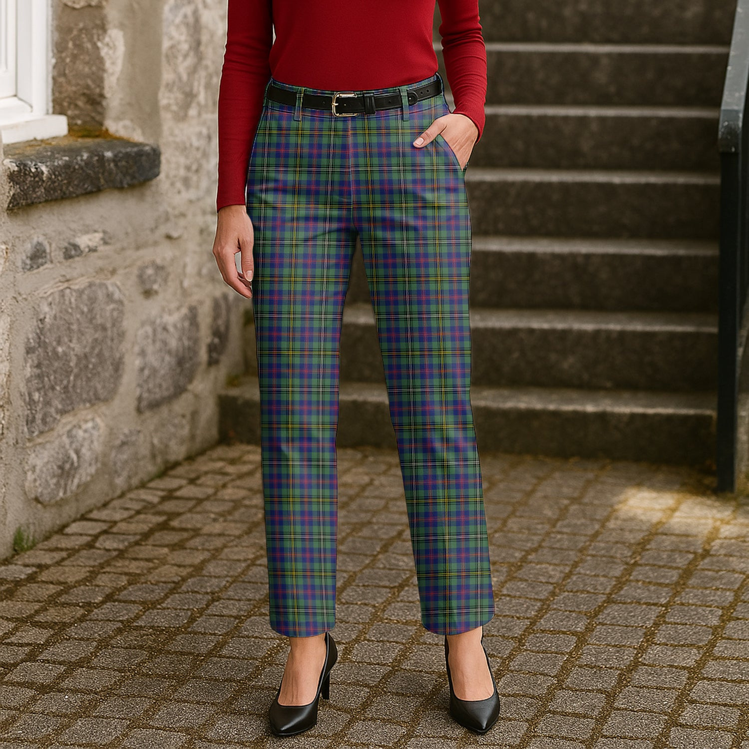 ScotsTee Shop Scottish Wood SC Women's Tartan Trousers Ladies' Plaid Pants