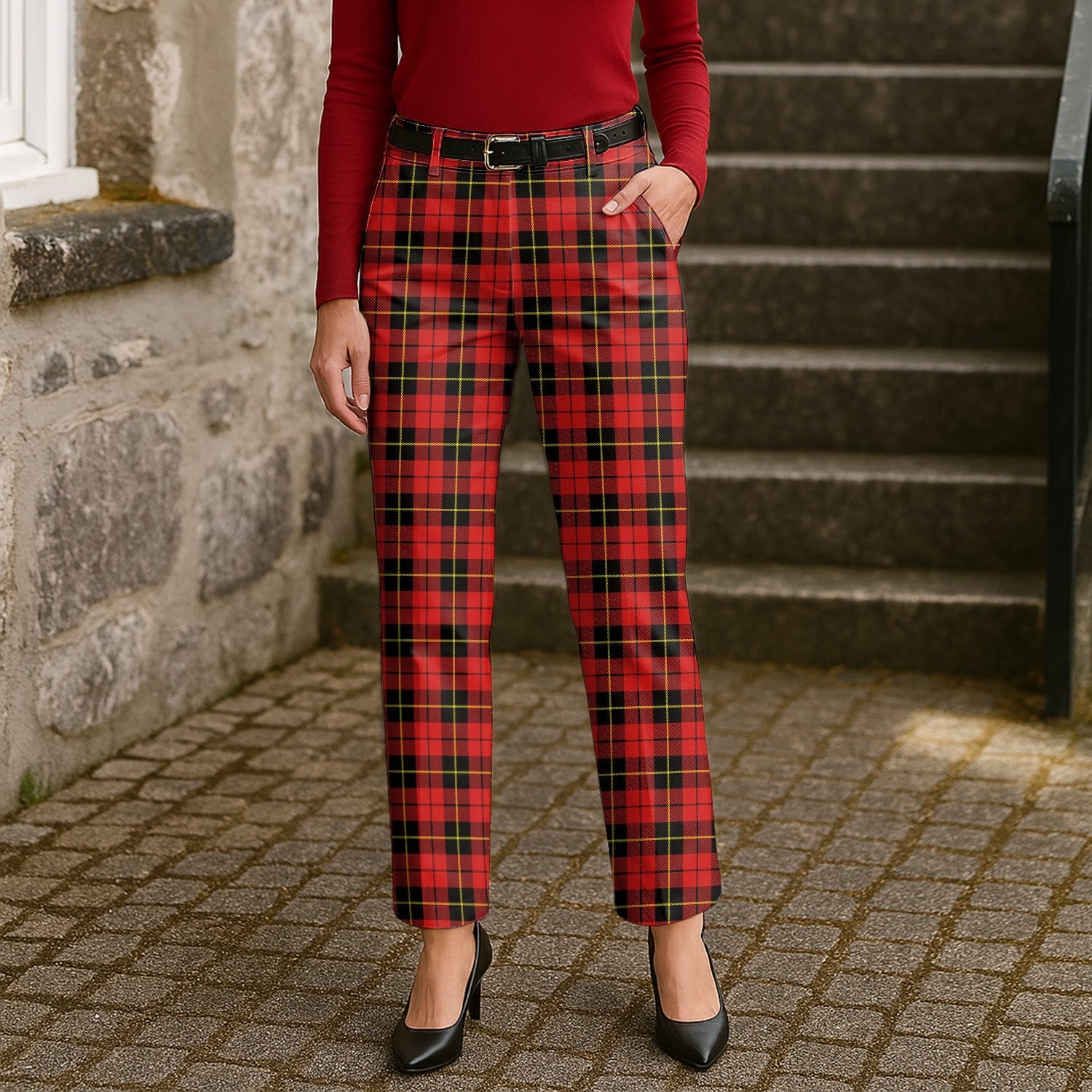 ScotsTee Shop Scottish Wallace Modern Women's Tartan Trousers Ladies' Plaid Pants