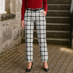 ScotsTee Shop Scottish McFarland Black White Ancient Women's Tartan Trousers Ladies' Plaid Pants
