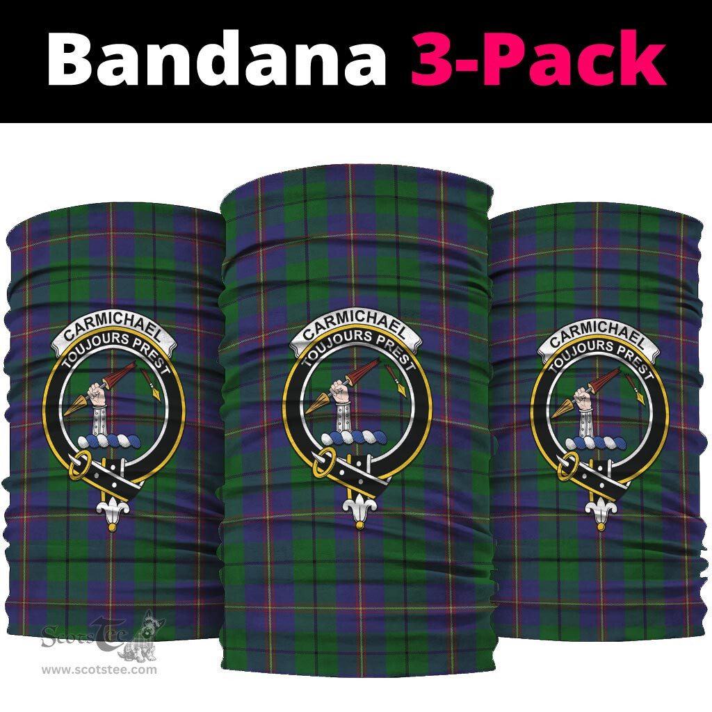Scottish Carmichael Clan Family Crest Tartan Neck Gaiter, Tartan Bandana, Tartan Headband, Neck Warmer