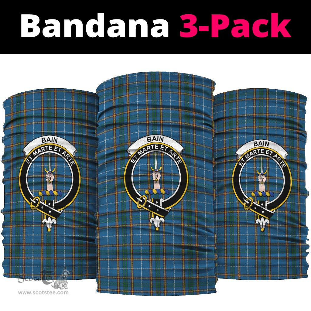 Scottish Bain Clan Family Crest Tartan Neck Gaiter, Tartan Bandana, Tartan Headband, Neck Warmer