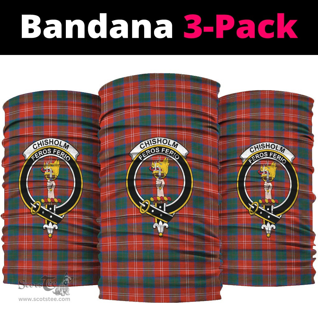 Scottish Chisholm Ancient Clan Family Crest Tartan Neck Gaiter, Tartan Bandana, Tartan Headband, Neck Warmer