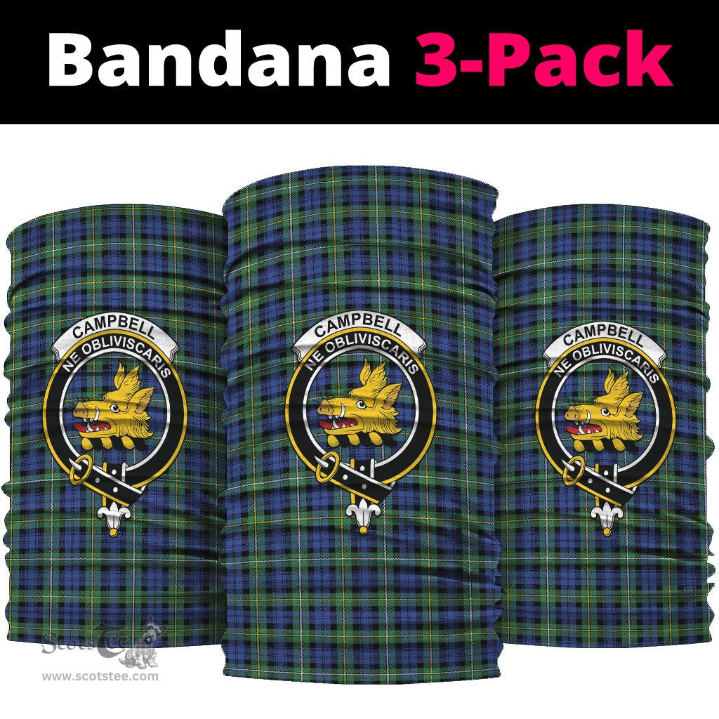 Scottish Campbell Argyll Ancient Clan Family Crest Tartan Neck Gaiter, Tartan Bandana, Tartan Headband, Neck Warmer