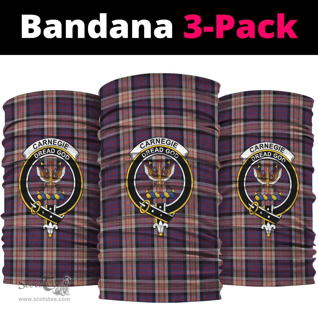 Scottish Carnegie Clan Family Crest Tartan Neck Gaiter, Tartan Bandana, Tartan Headband, Neck Warmer