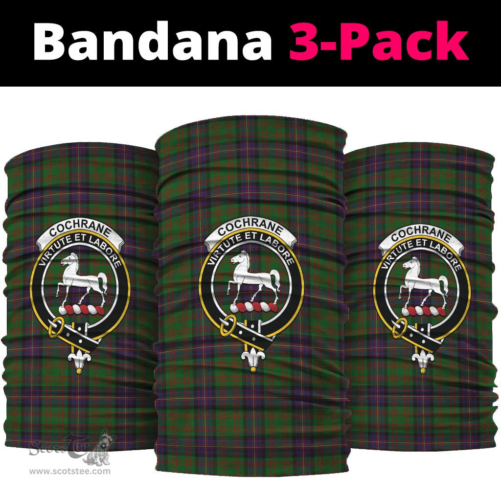 Scottish Cochrane Clan Family Crest Tartan Neck Gaiter, Tartan Bandana, Tartan Headband, Neck Warmer