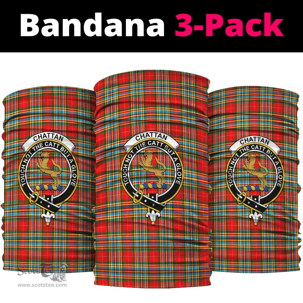 Scottish Chattan Clan Family Crest Tartan Neck Gaiter, Tartan Bandana, Tartan Headband, Neck Warmer