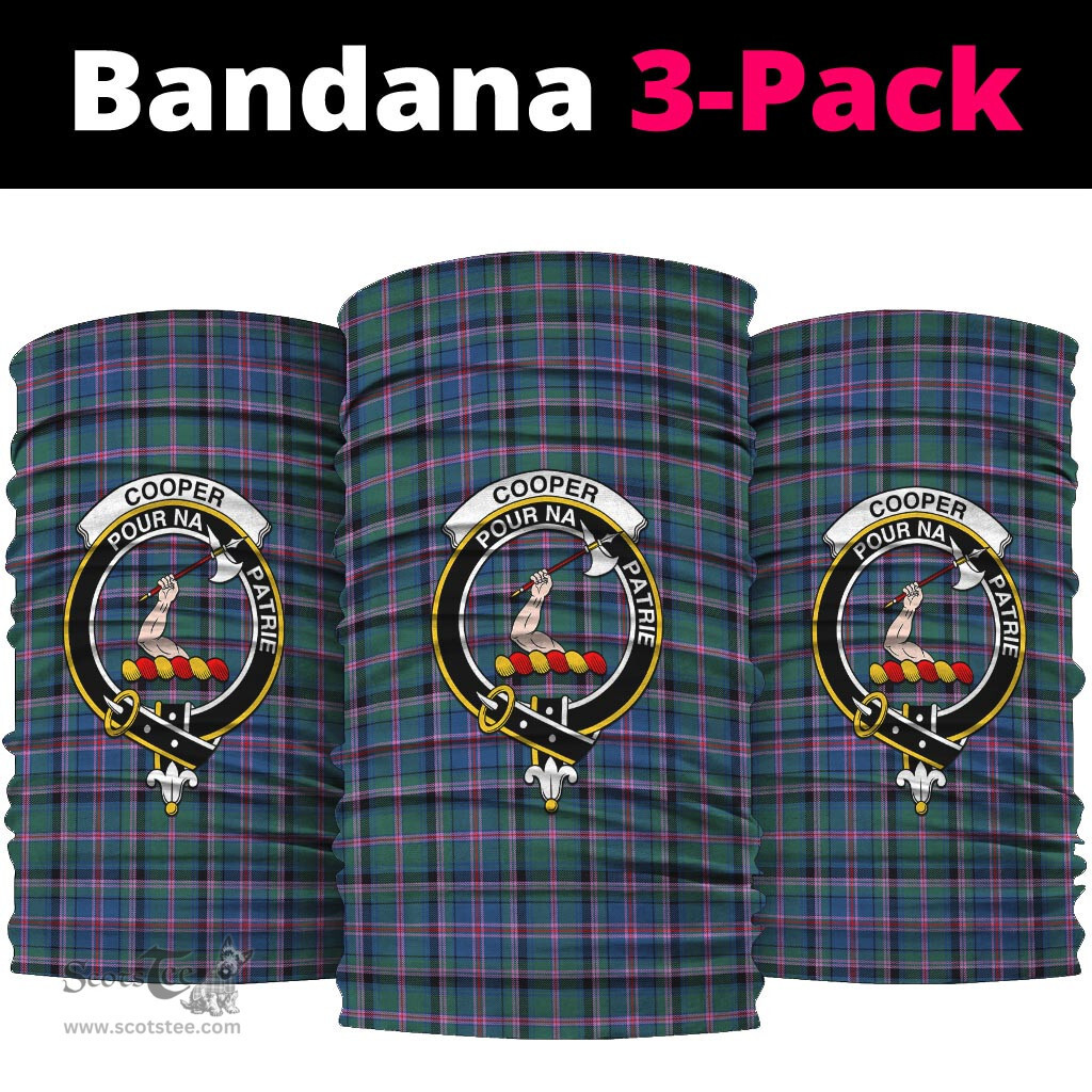 Scottish Cooper Clan Family Crest Tartan Neck Gaiter, Tartan Bandana, Tartan Headband, Neck Warmer