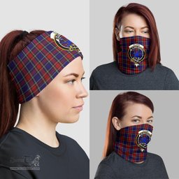 Scottish Clark (Lion) Red Clan Family Crest Tartan Neck Gaiter, Tartan Bandana, Tartan Headband, Neck Warmer