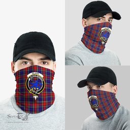 Scottish Clark (Lion) Red Clan Family Crest Tartan Neck Gaiter, Tartan Bandana, Tartan Headband, Neck Warmer