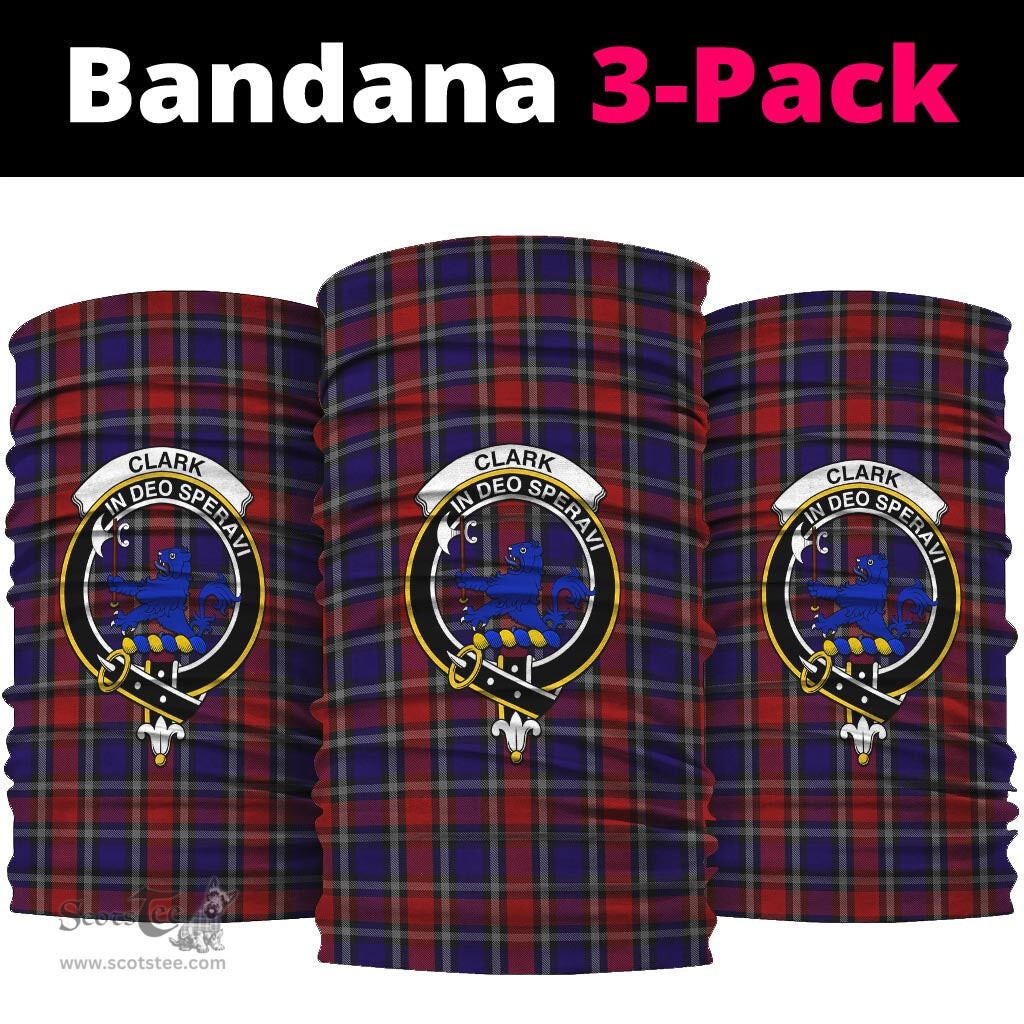 Scottish Clark (Lion) Red Clan Family Crest Tartan Neck Gaiter, Tartan Bandana, Tartan Headband, Neck Warmer