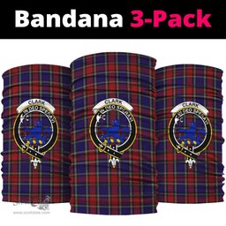 Scottish Clark (Lion) Red Clan Family Crest Tartan Neck Gaiter, Tartan Bandana, Tartan Headband, Neck Warmer