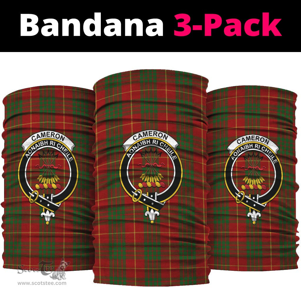 Scottish Cameron Clan Family Crest Tartan Neck Gaiter, Tartan Bandana, Tartan Headband, Neck Warmer