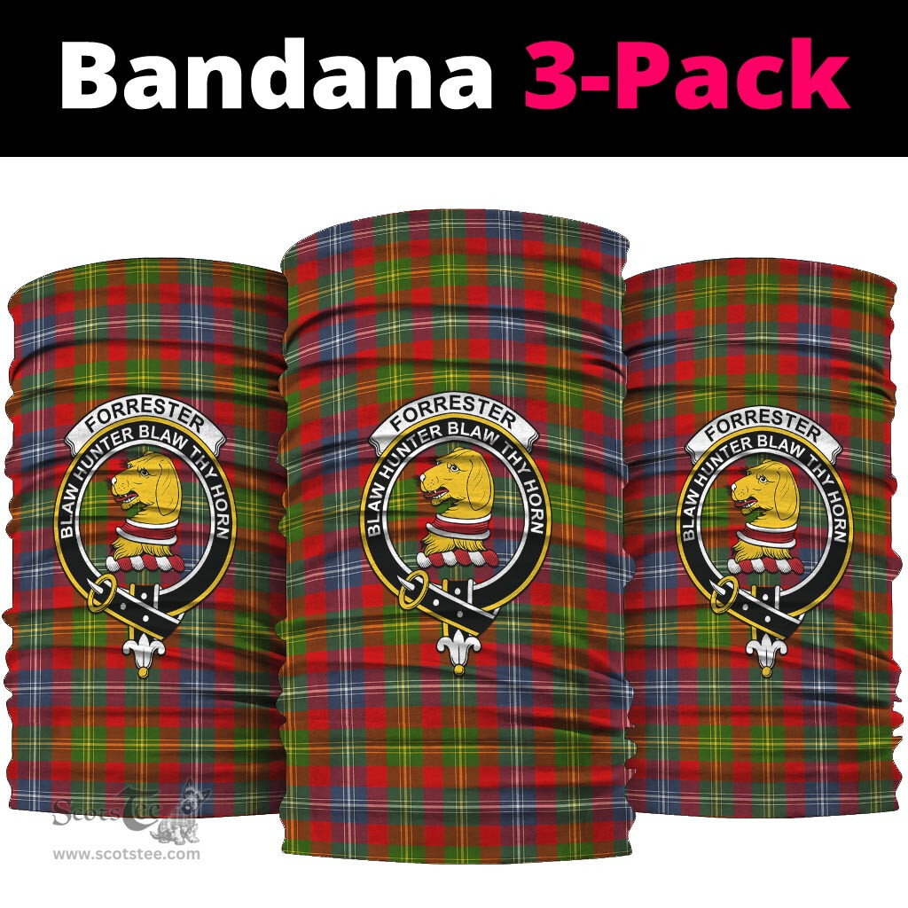 Scottish Forrester Clan Family Crest Tartan Neck Gaiter, Tartan Bandana, Tartan Headband, Neck Warmer