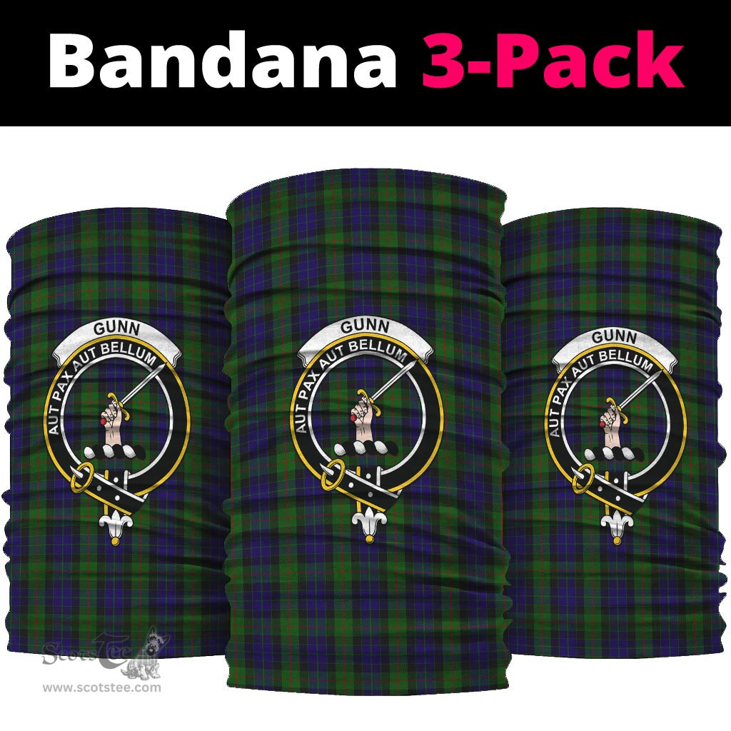Scottish Gunn Clan Family Crest Tartan Neck Gaiter, Tartan Bandana, Tartan Headband, Neck Warmer