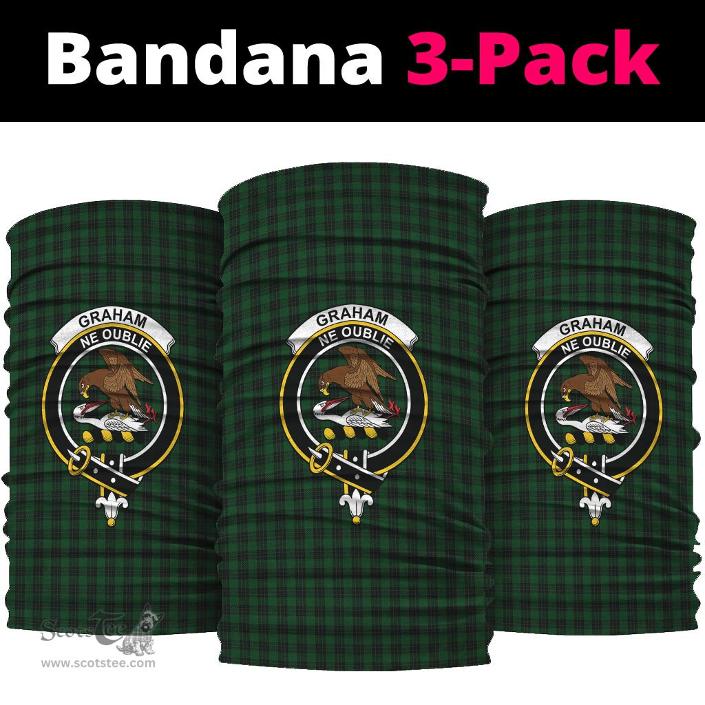 Scottish Graham Clan Family Crest Tartan Neck Gaiter, Tartan Bandana, Tartan Headband, Neck Warmer