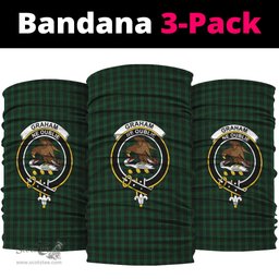Scottish Graham Clan Family Crest Tartan Neck Gaiter, Tartan Bandana, Tartan Headband, Neck Warmer