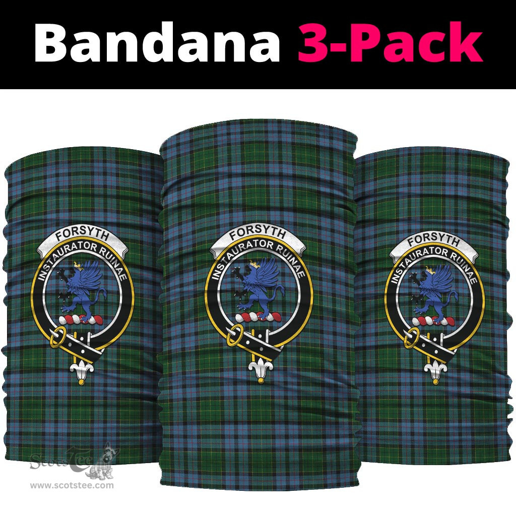 Scottish Forsyth Clan Family Crest Tartan Neck Gaiter, Tartan Bandana, Tartan Headband, Neck Warmer