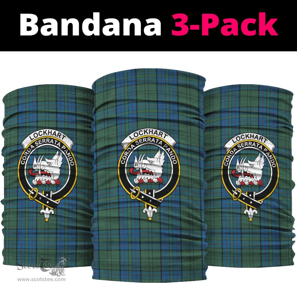 Scottish Lockhart Clan Family Crest Tartan Neck Gaiter, Tartan Bandana, Tartan Headband, Neck Warmer