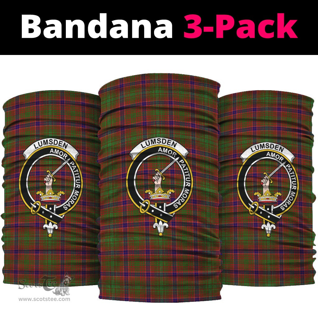 Scottish Lumsden Clan Family Crest Tartan Neck Gaiter, Tartan Bandana, Tartan Headband, Neck Warmer